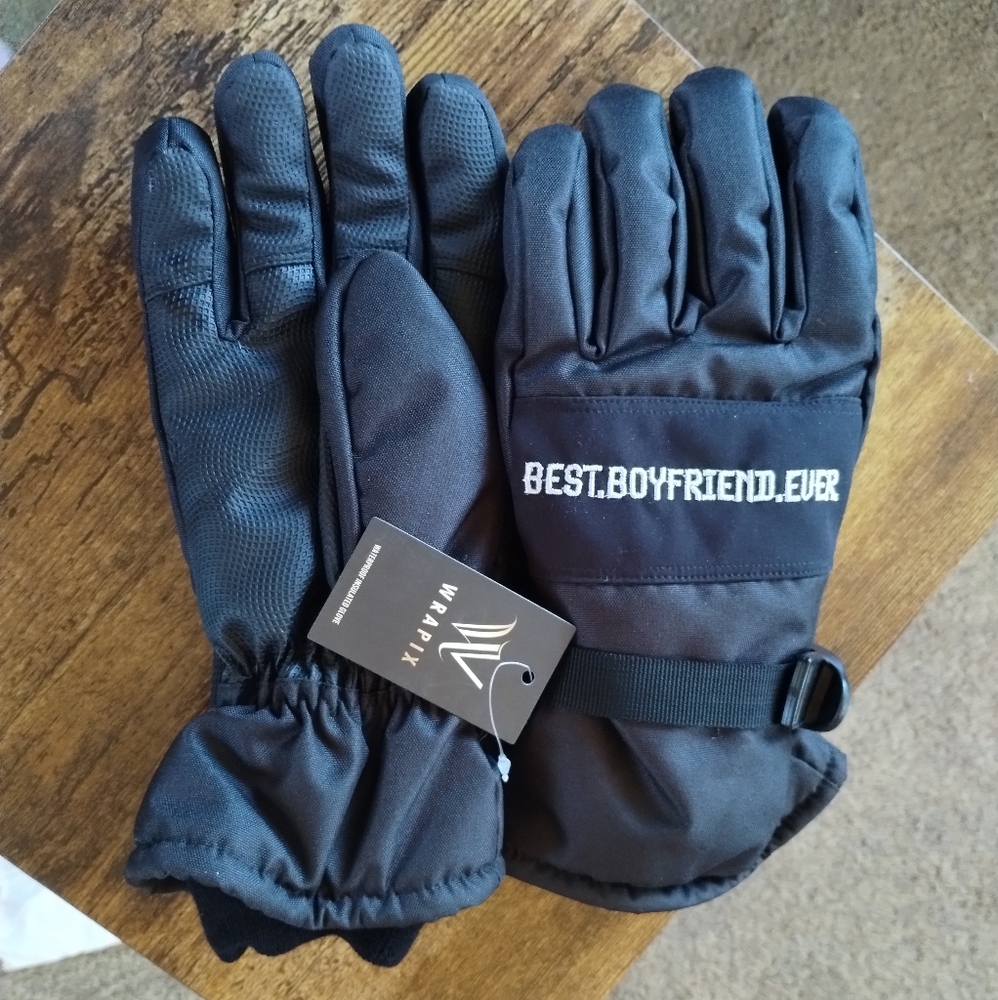 Best Boyfriend Ever Black Gloves by